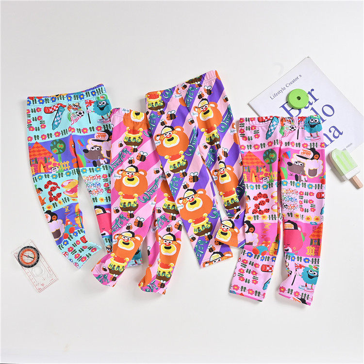 2026日系JAM童装春夏新款女童纯棉卡通柔软紧身打底裤长裤小脚裤