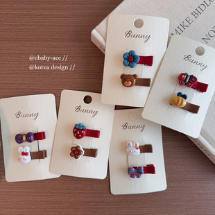 新款复古色系儿童可爱发夹女童全包夹侧边碎发刘海夹子小女孩发卡