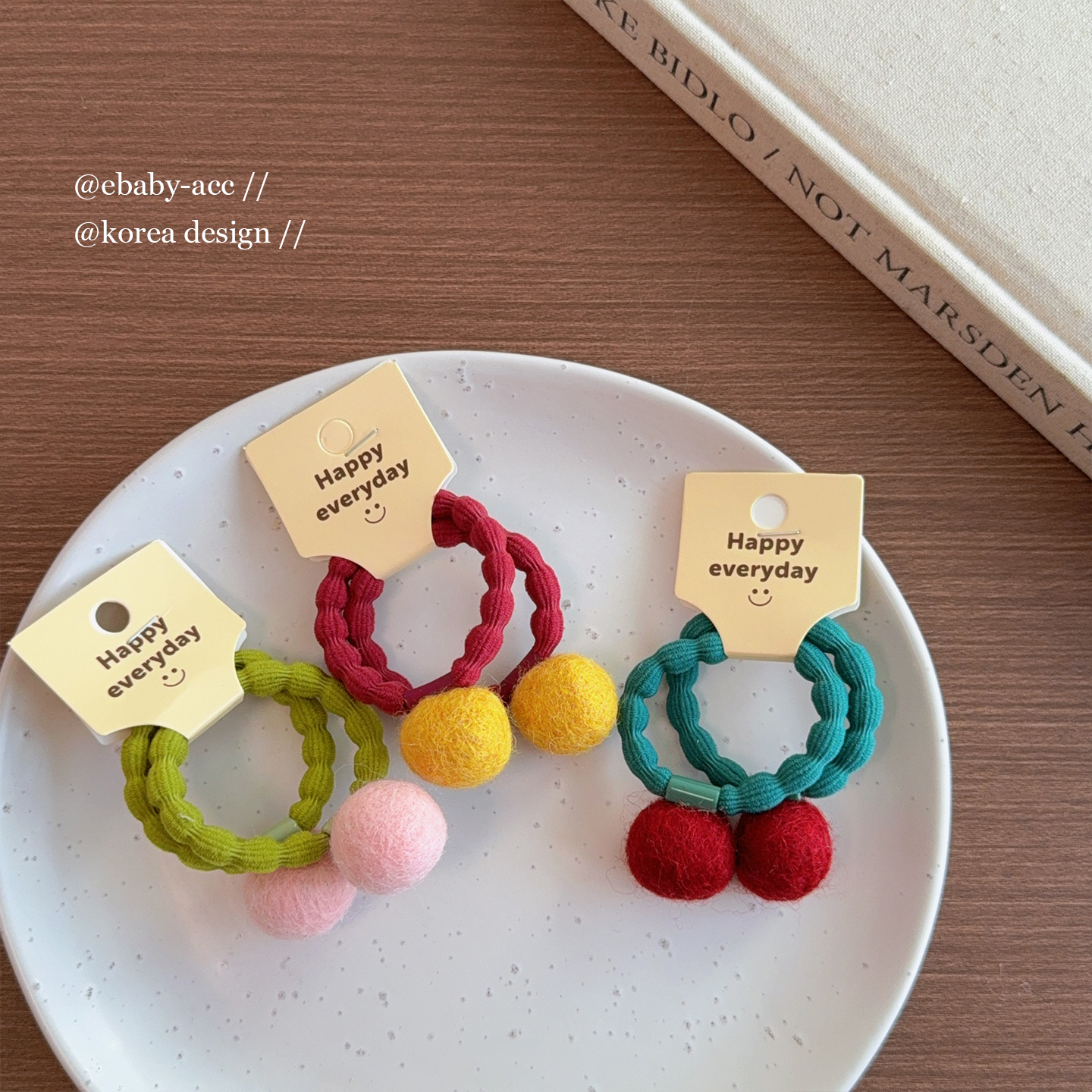 女童加粗加厚高弹羊毛毡头绳发圈