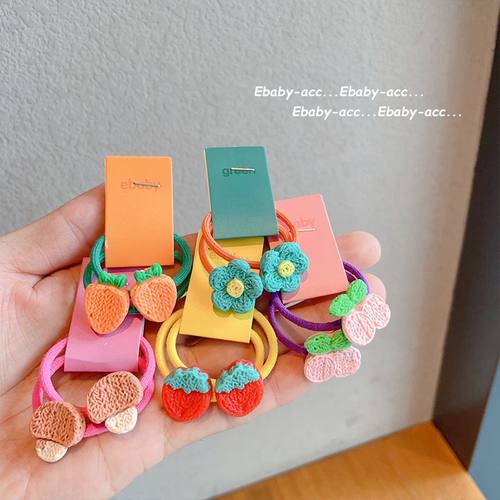 彩色女童马尾高弹力发绳蝴蝶结头绳发圈发饰新款头发橡皮筋不伤发