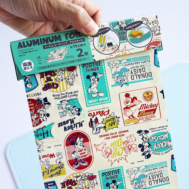 日本进口卡通锡箔纸米奇米妮三眼仔饭团三明治包装糖果糕点装饰纸