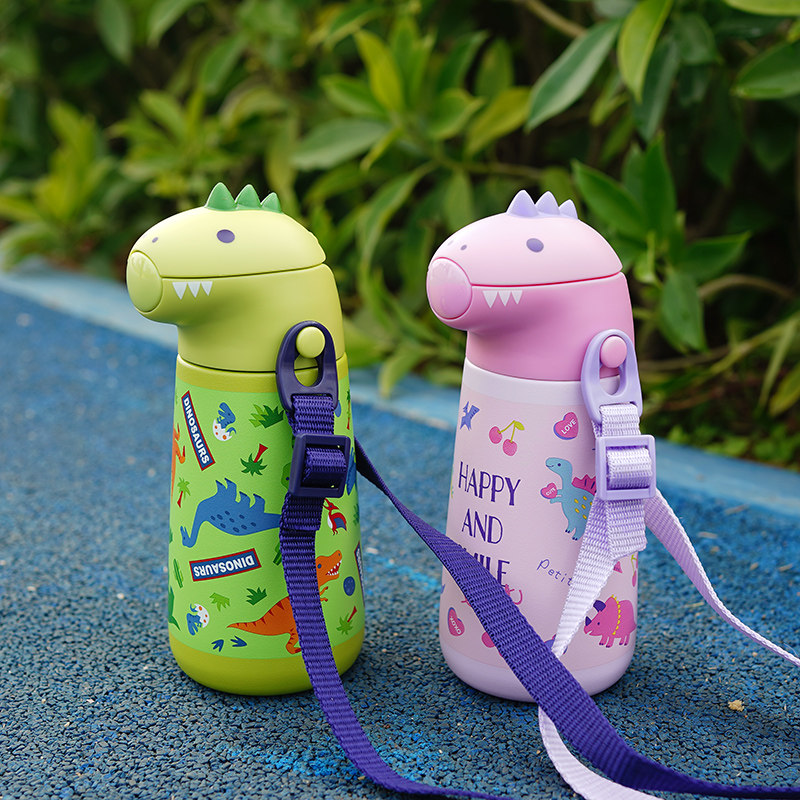 日本skater恐龙儿童保温杯吸管杯