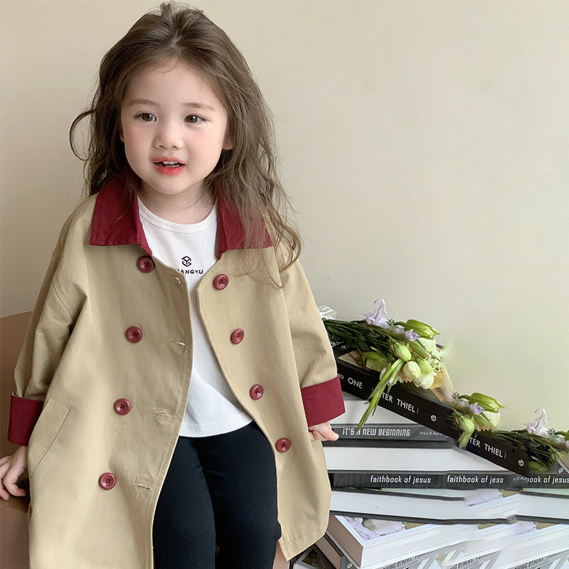 女童外套春秋款2026新款韩版儿童风衣中长款女宝宝秋装洋气衣服潮