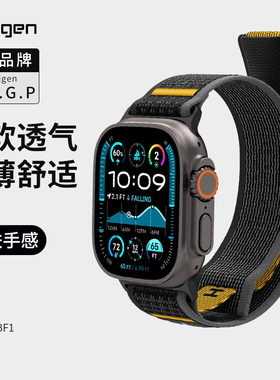 Spigen适用applewatch11手表表带iwatch10/9/8/7/6/5/se代苹果Ultra表带49mm男女44/45mm尼龙运动款表带46mm