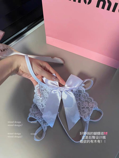 镂空诱惑蕾丝低腰蝴蝶结 情调性感开裆内裤 疯狂沦陷 想做就做吧