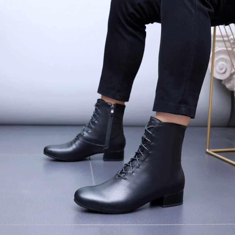 男士真皮舞蹈靴子软底拉链交谊摩登广场舞鞋新款双人拉丁舞跳舞鞋