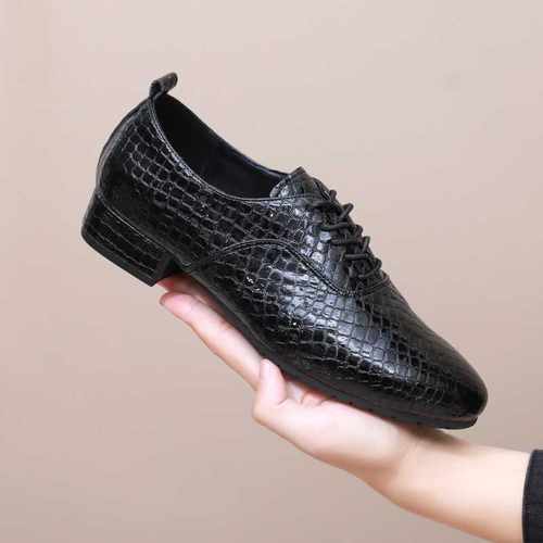 石头纹真皮渝阳贝蒂男士舞蹈鞋