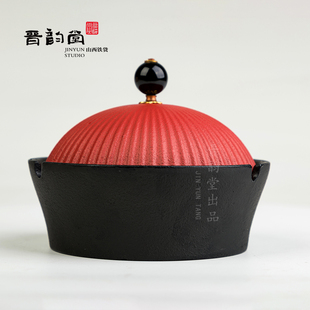 晋韵堂泽州铁器官帽摆件烟灰缸置物盒伴手礼礼盒装