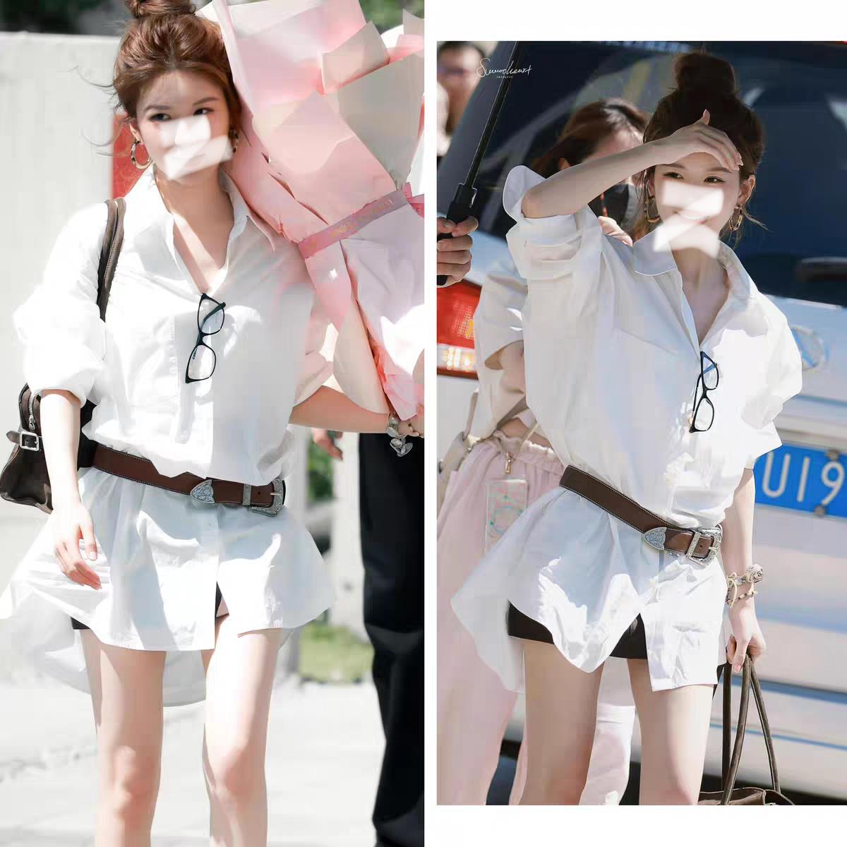 赵露思同款polo领衬衫连衣裙