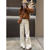 两件套装 2025秋冬搭配一整套韩系软糯时尚 减龄针织毛衣牛仔阔腿裤