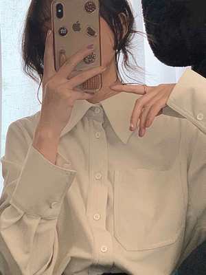 新款设计感小众打底内搭白色衬衫