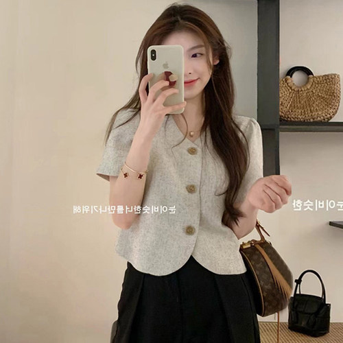 法式小香风短袖外套女夏季