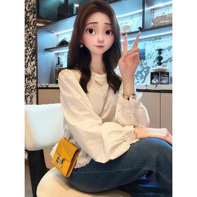 花边高端小资长袖衬衫