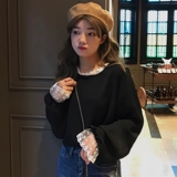 Mùa thu 2018 hit màu cổ áo búp bê thắt nơ áo sinh viên Hàn Quốc phiên bản mới của áo sơ mi dài tay mới