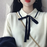 Mùa thu 2018 hit màu cổ áo búp bê thắt nơ áo sinh viên Hàn Quốc phiên bản mới của áo sơ mi dài tay mới kiểu áo sơ mi nữ đẹp