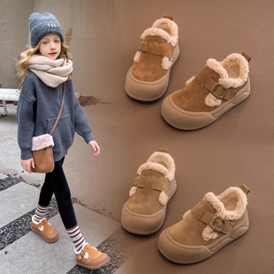 新款 雪地靴2025冬季 加绒勃肯宝宝毛毛大童 子儿童二棉鞋 FVM女童鞋