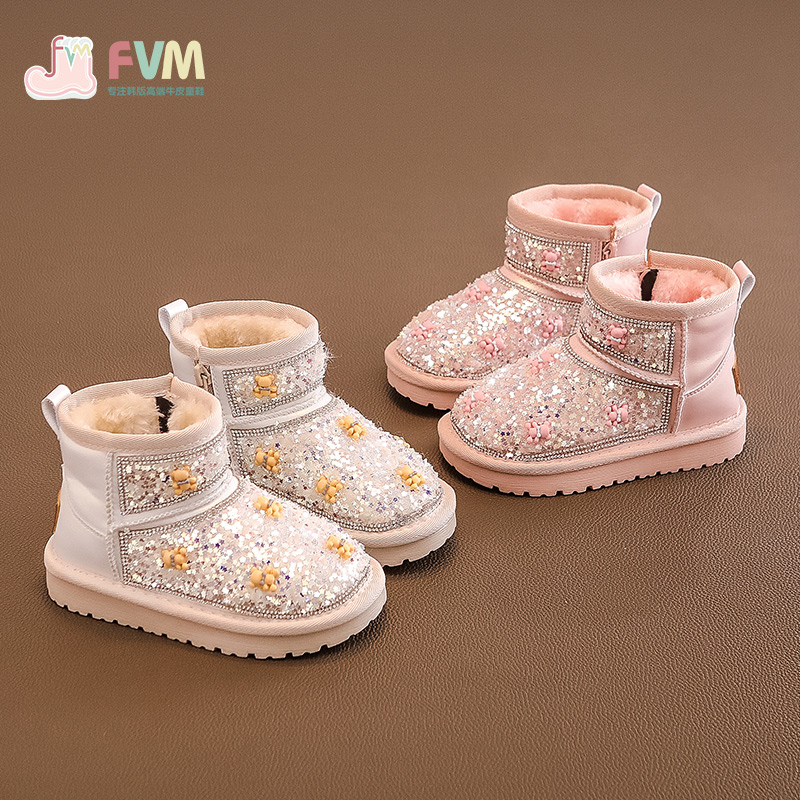 fvm女童鞋子儿童雪地靴