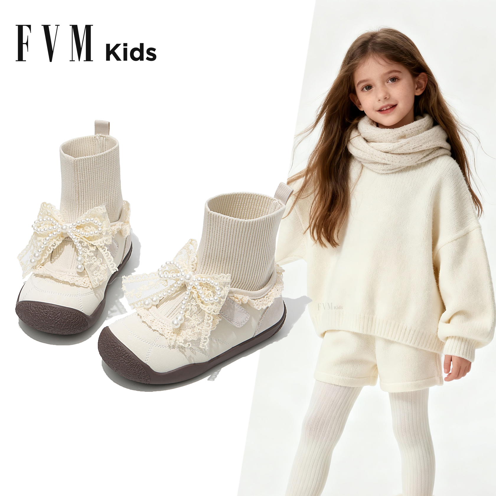FVM女童马丁短靴儿童公主袜靴子