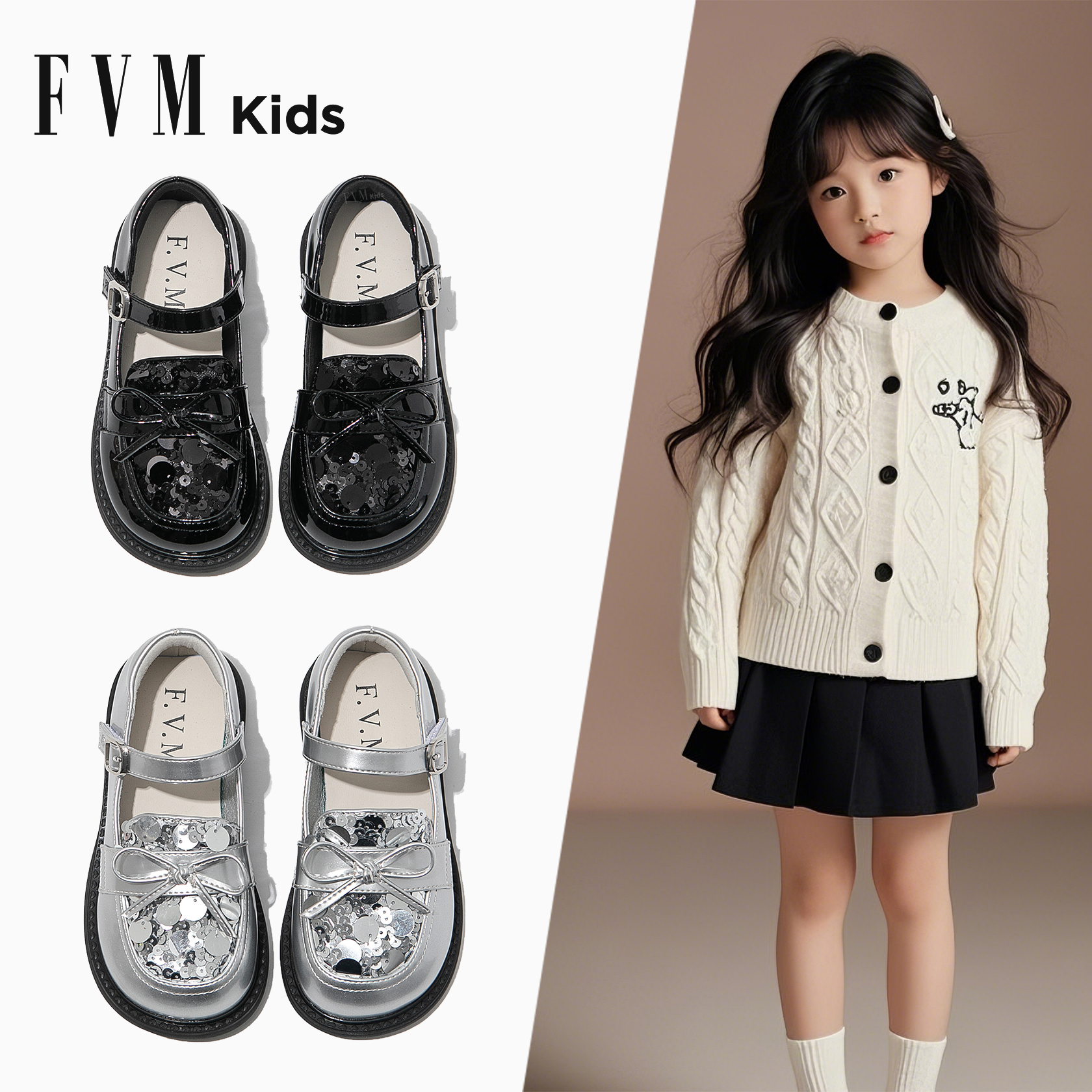 FVM女童公主小皮鞋2025春季款