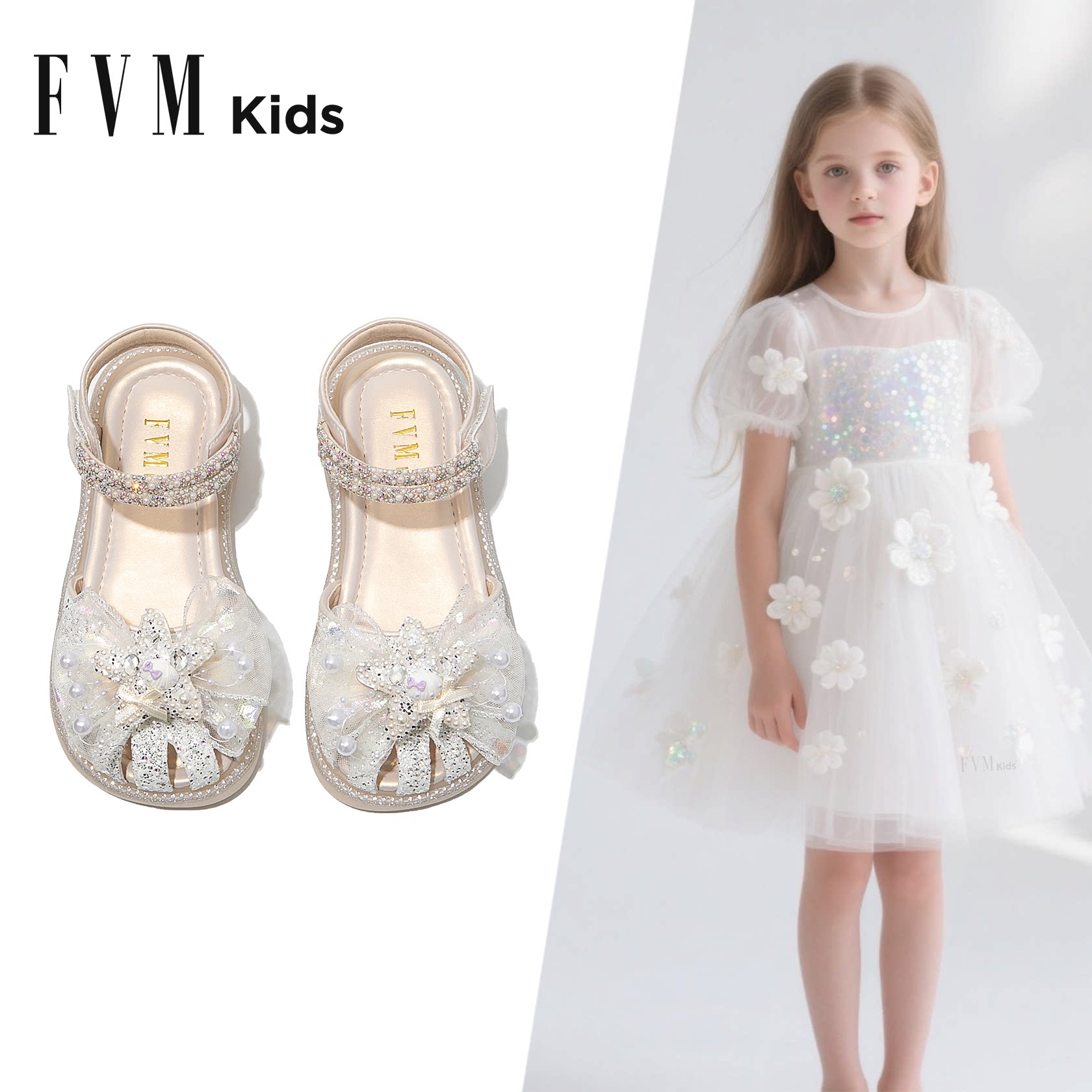 女童鞋子儿童公主包头水晶凉鞋2026新款夏季夏款大童软底洋气女孩