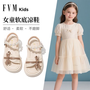 夏季 FVM女童軟底涼鞋 兒童公主超火鞋 子2025新款 寶寶女孩大童 夏款