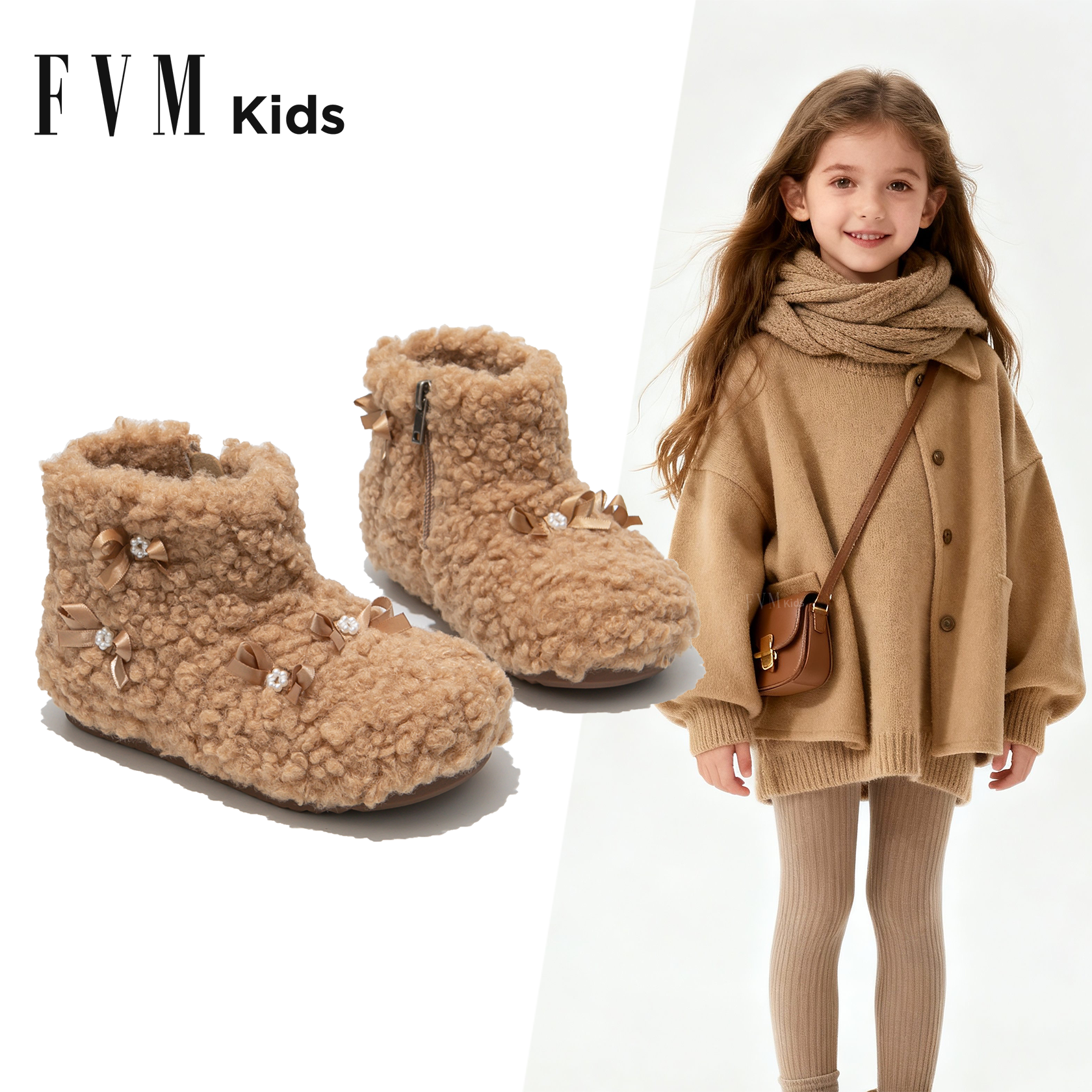 FVM女童鞋子儿童雪地靴2025新款冬季加绒加厚保暖防滑毛毛大棉鞋,童鞋/婴儿鞋/亲子鞋,雪地靴,淘宝优惠券,粉丝福利购,淘宝优惠卷