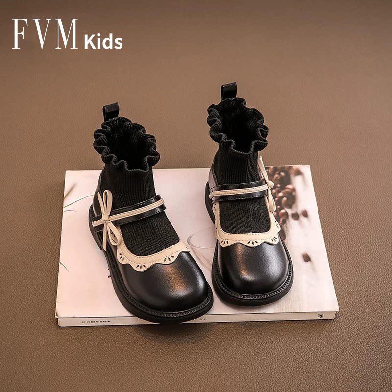 FVM袜靴儿童秋冬季公主风皮靴