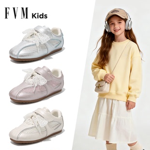 FVM女童鞋子儿童德训运动板鞋2026新款春季软底芭蕾休闲大童女孩