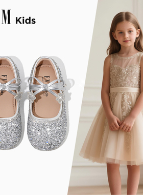 FVM女童鞋子公主水晶鞋2025新款秋季儿童皮鞋女宝女孩水钻配礼服
