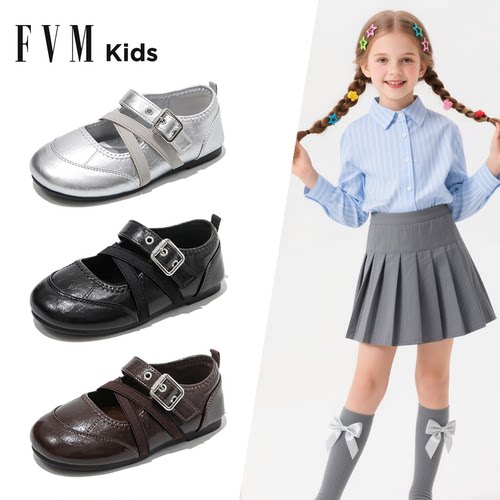 FVM夏季女童公主小皮鞋女宝软底