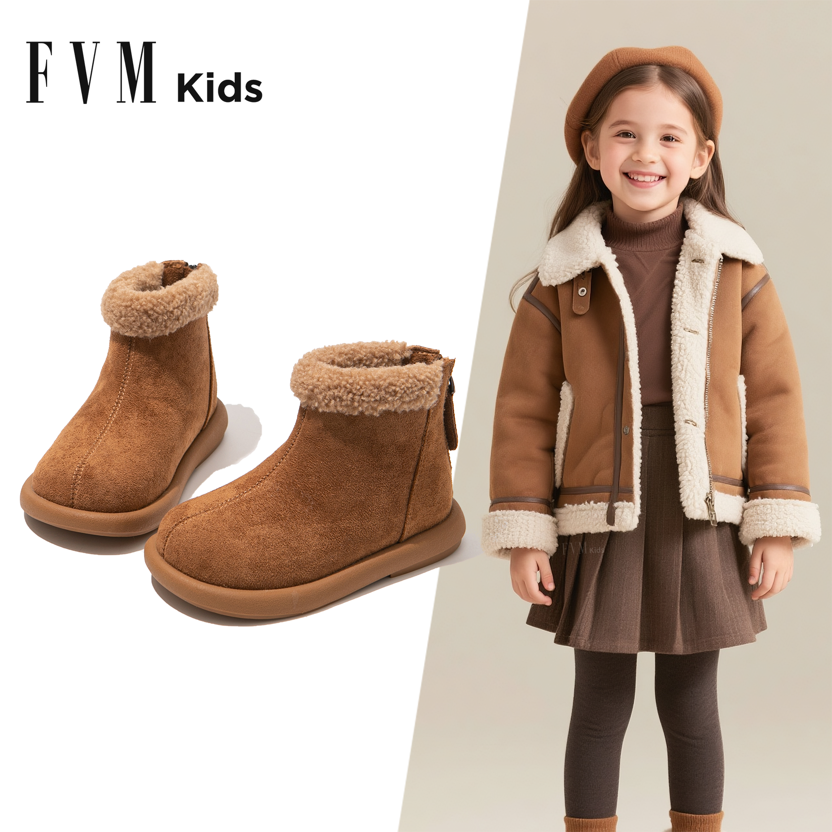 女童雪地靴冬季棉鞋保暖加厚