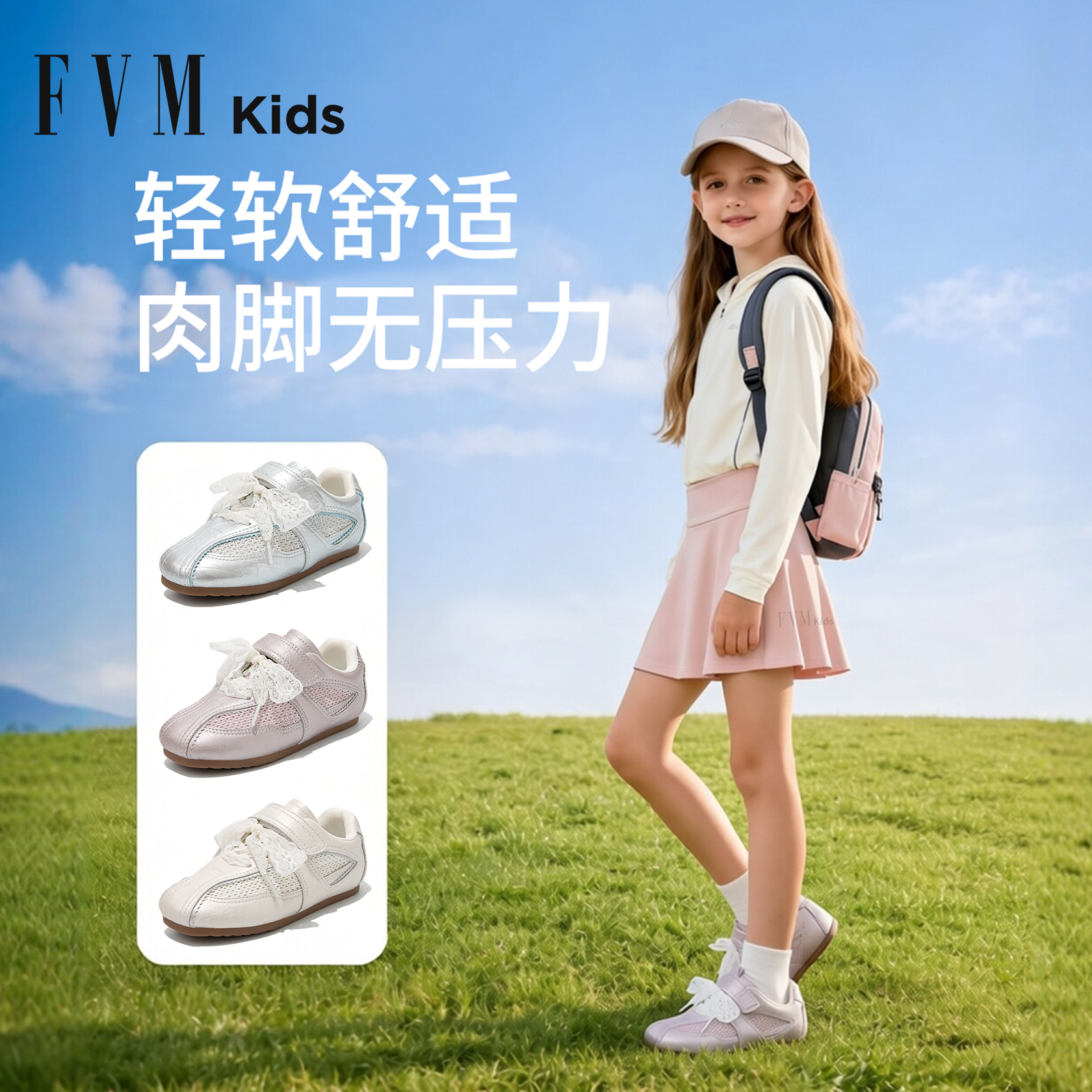 女童鞋子儿童德训运动板鞋2026新款春季大童软底休闲女孩春夏网鞋