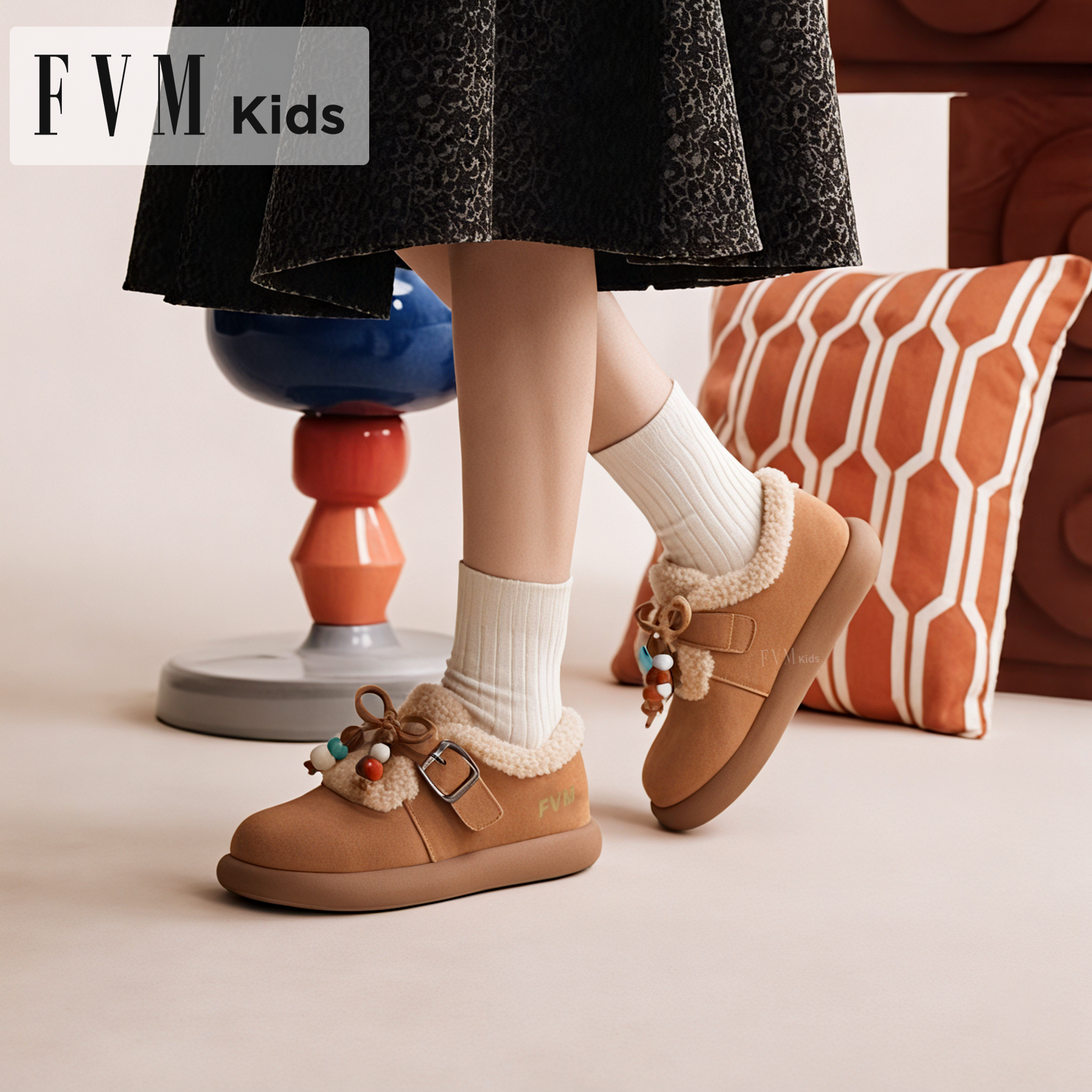 【加绒毛毛鞋】女童雪地靴