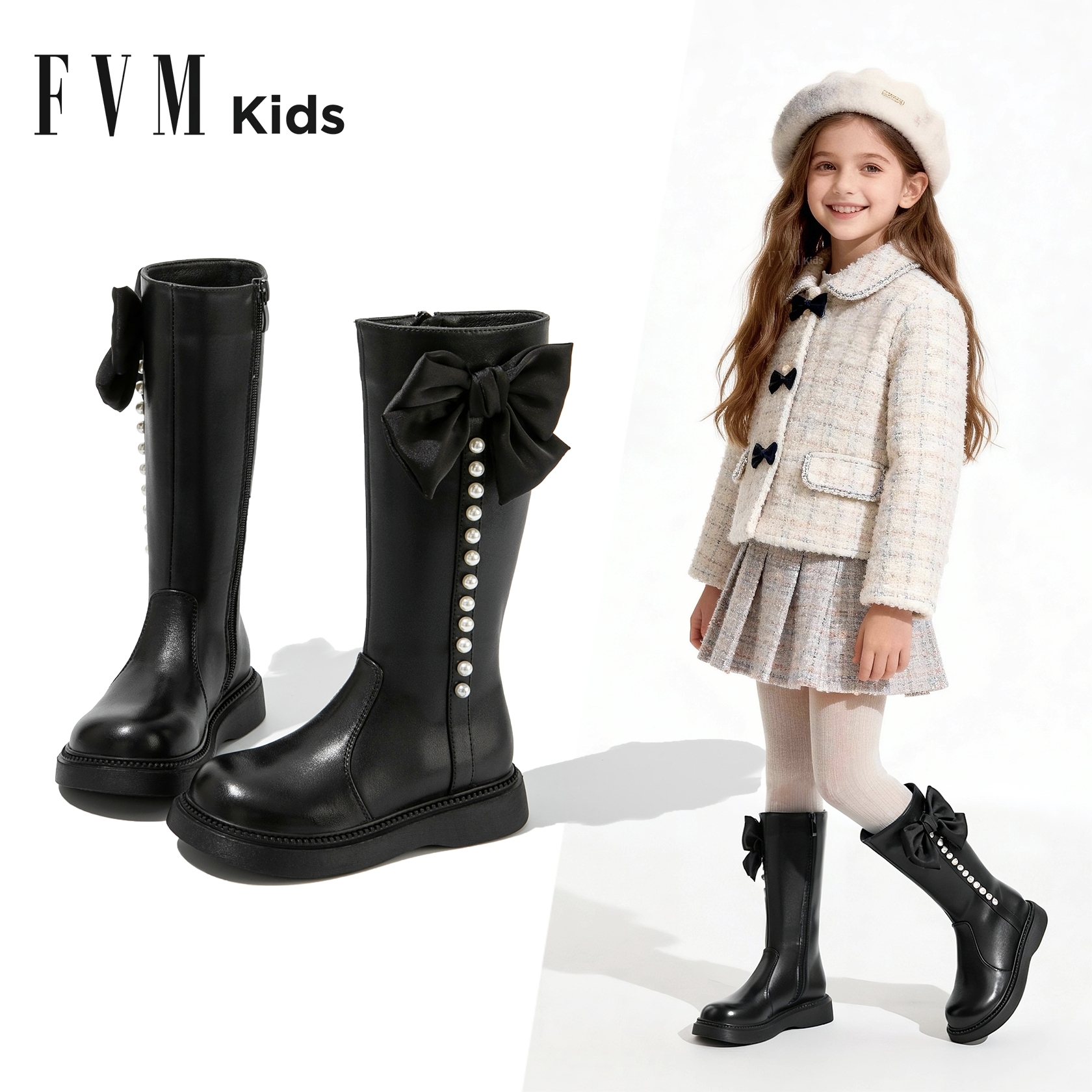 女童公主长靴软底大童加厚