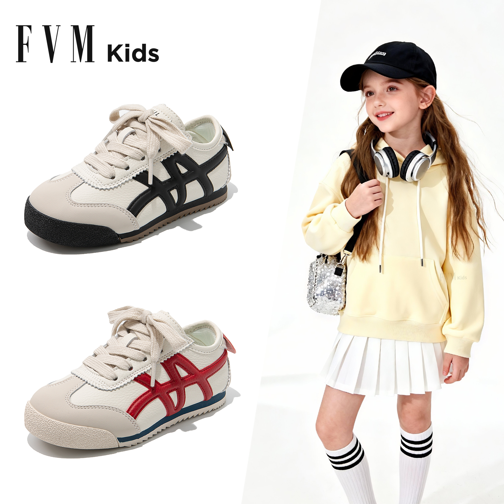FVM女童鞋子儿童德训运动板鞋2026新款春季大童休闲软底女孩白色,童鞋/婴儿鞋/亲子鞋,板鞋,淘宝优惠券,粉丝福利购,淘宝优惠卷