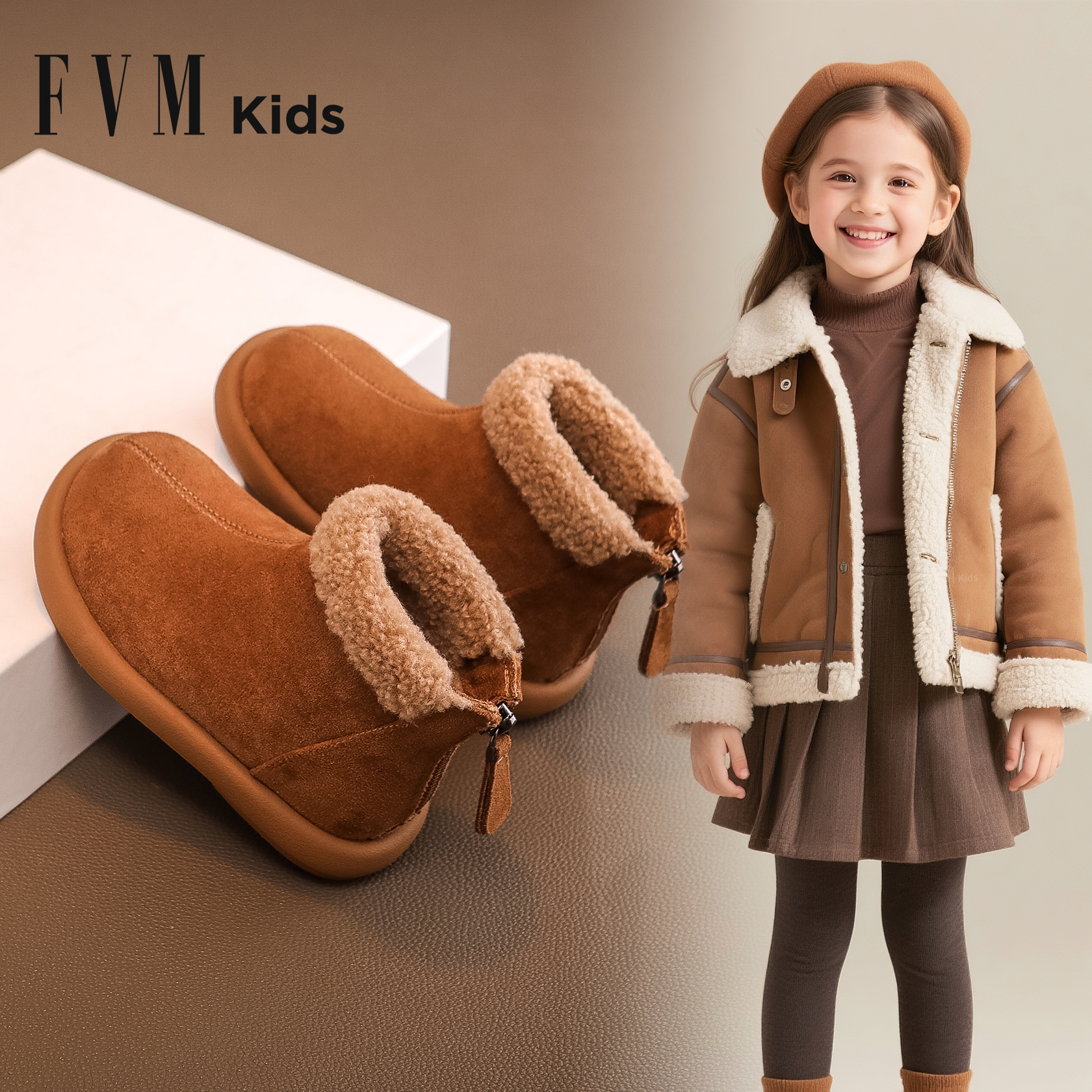 FVM女童靴子冬季2025新款软底