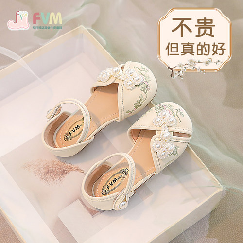 女童汉服凉鞋包头夏款古装布鞋
