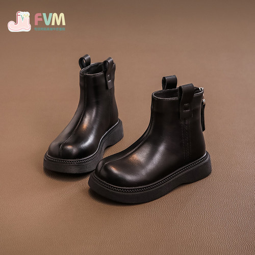 短靴TOP女童马丁靴秋冬加绒皮靴