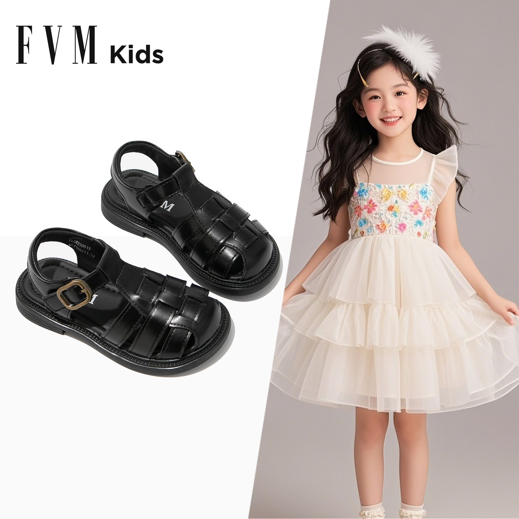 FVM夏季包头罗马儿童凉鞋
