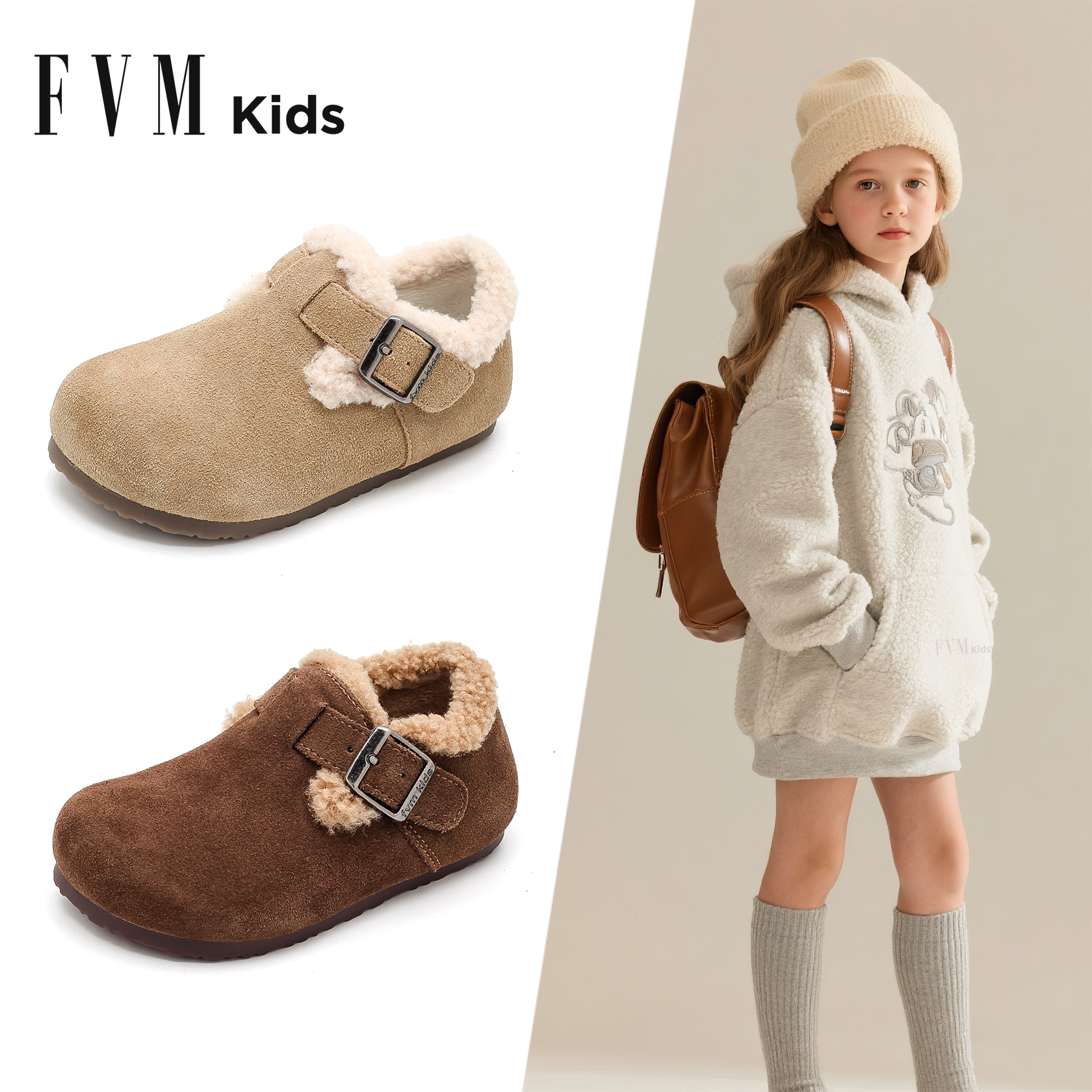 真皮女童鞋子加绒保暖大棉大童