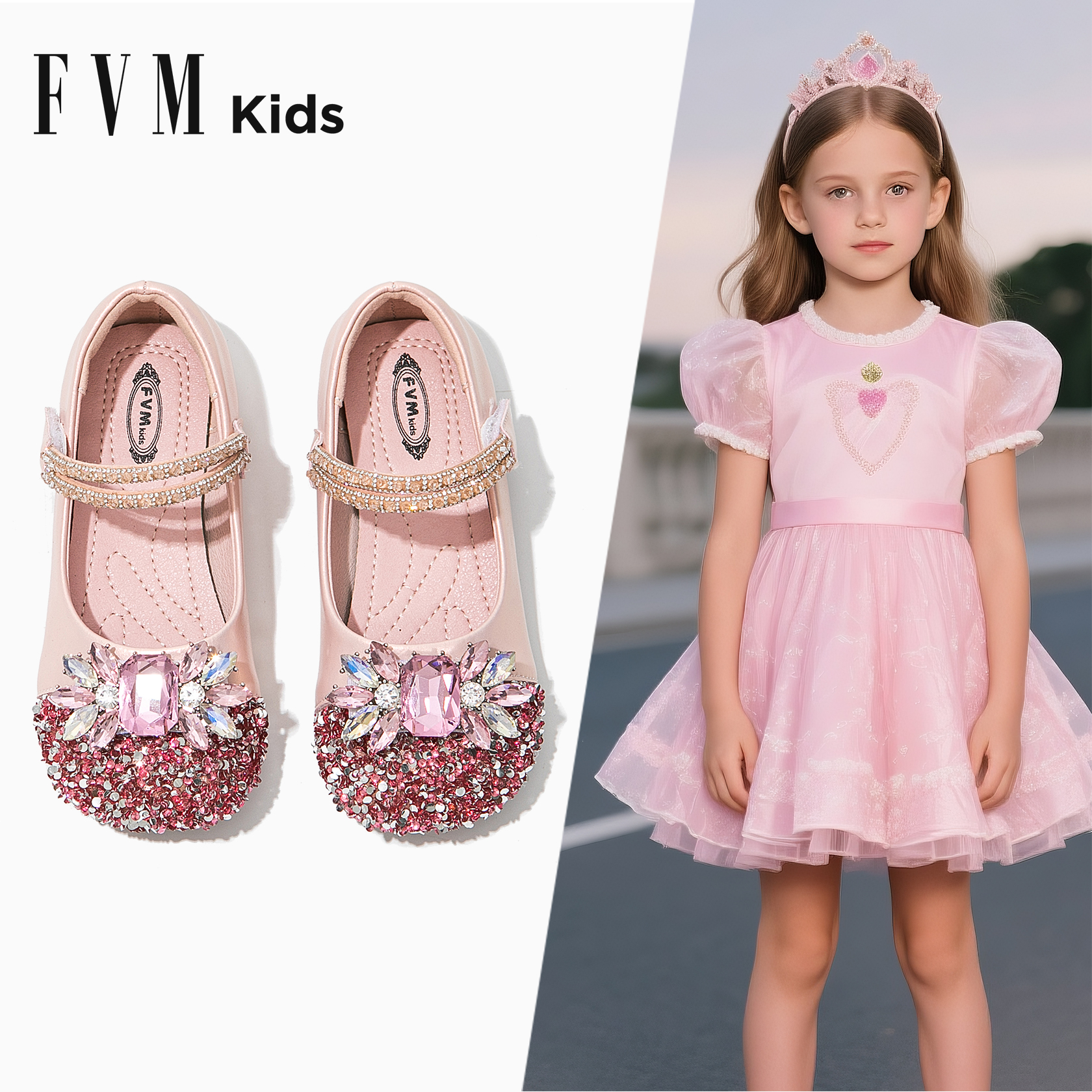 【升级不掉钻】女童公主礼服闪亮