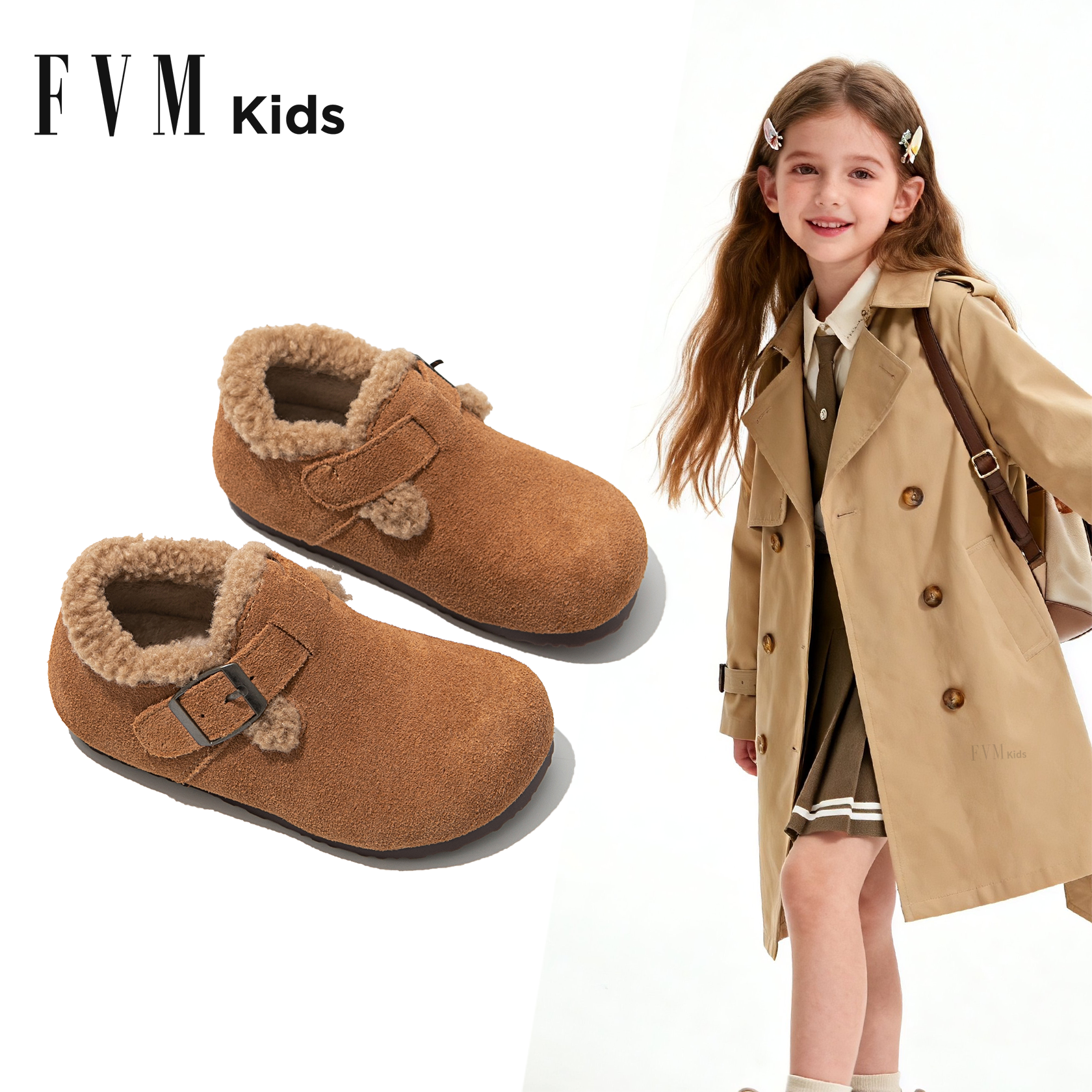 真皮女童鞋子加绒保暖大棉大童