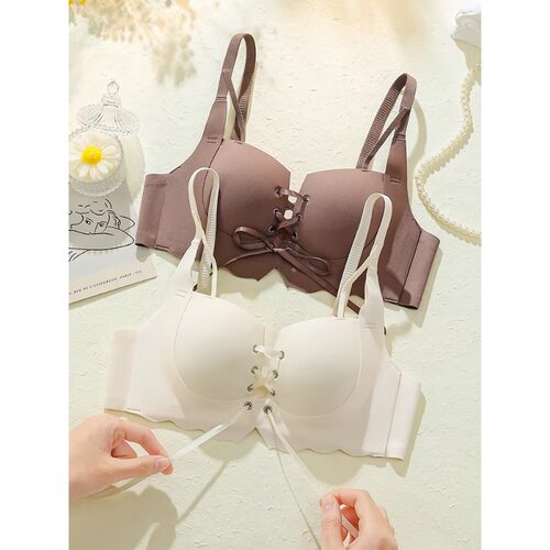 夏季薄款内衣女绑带聚拢小胸显大平胸专用收副乳防下垂无痕文胸罩