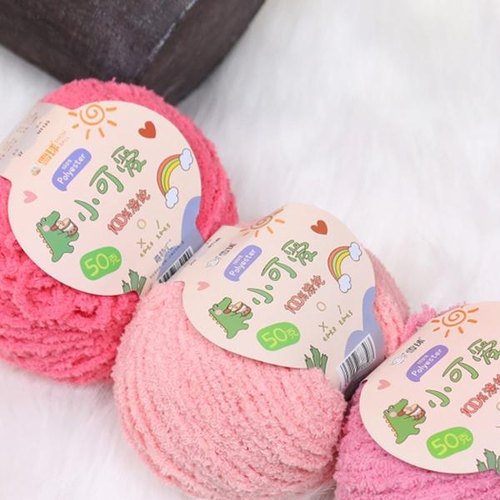 雪球小可爱毛线绒绒线短绒珊瑚绒发夹diy手工钩针编织玩偶小爱萌