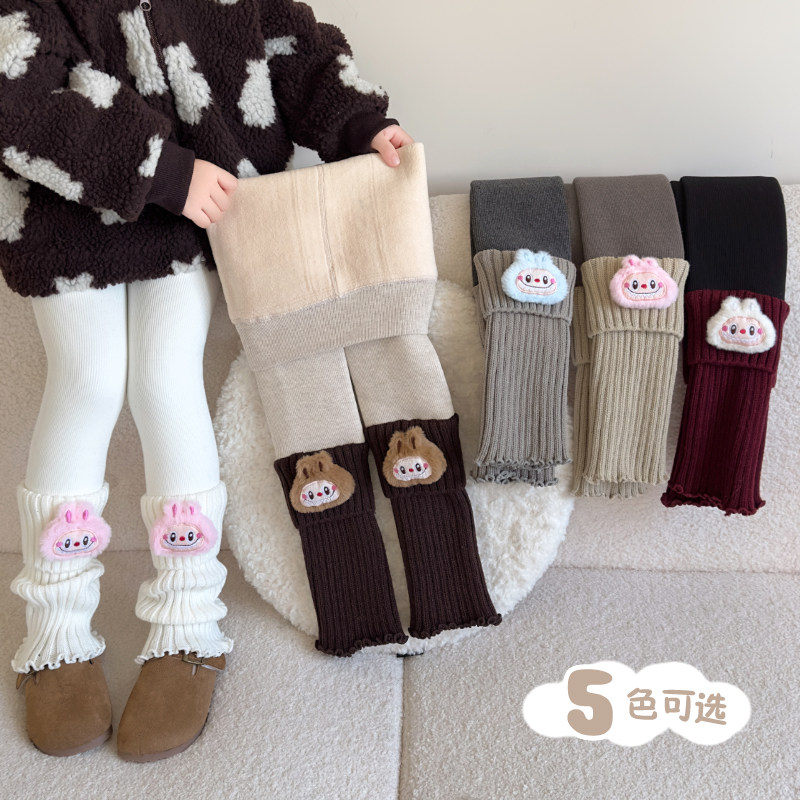女童加绒加厚打底裤带袜套拉布布一体绒黑色白色连裤袜外穿堆堆袜,童装/婴儿装/亲子装,儿童袜子(0-16岁),淘宝优惠券,粉丝福利购,淘宝优惠卷
