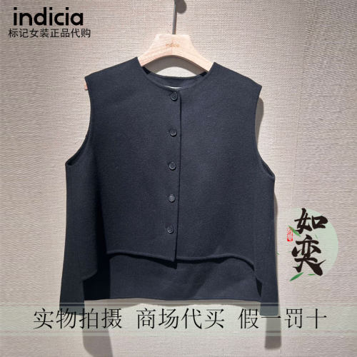 标记indicia正品国内代购专柜26冬马甲F2D6MJ569N-989