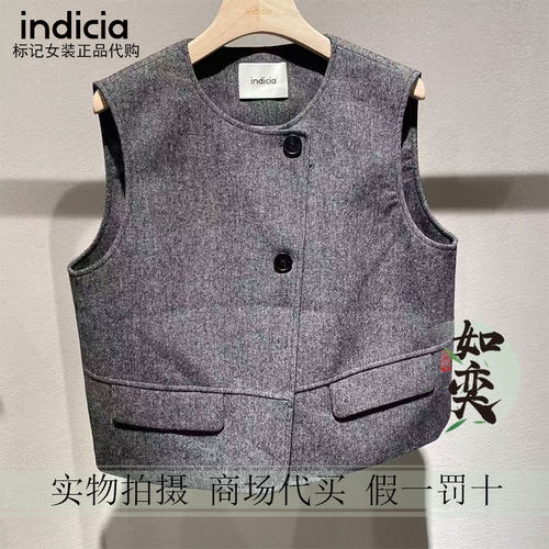 标记indicia正品国内代购专柜26冬马甲F2D6MJ514C-689