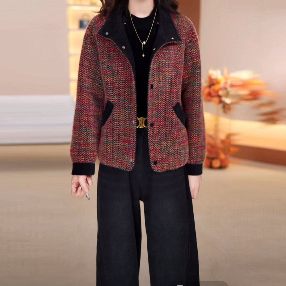 高级气质优雅贵妃绒外套女2025秋冬季宽松显瘦减龄百搭保暖短上衣