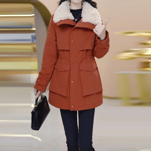 气质高级感加绒加厚外套女2025冬季韩版显瘦减龄遮肉百搭保暖上衣