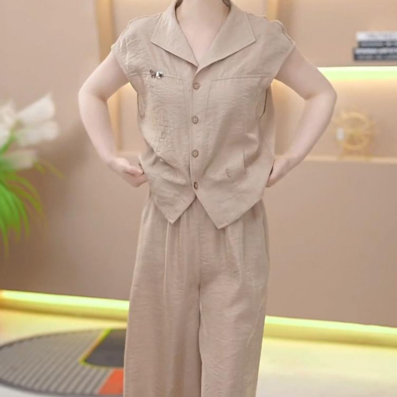 高档气质时尚套装女2026夏季新款洋气减龄女神范上衣+裤子两件套